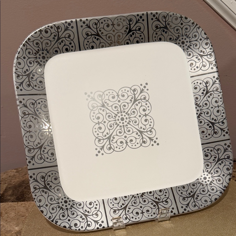 Bella Lux Contessa Platinum Square Serve Platter